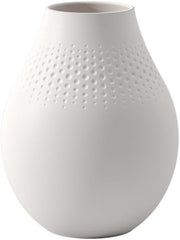 White Porcelain Vase Modern Minimalist Flower Table Decor 20cm