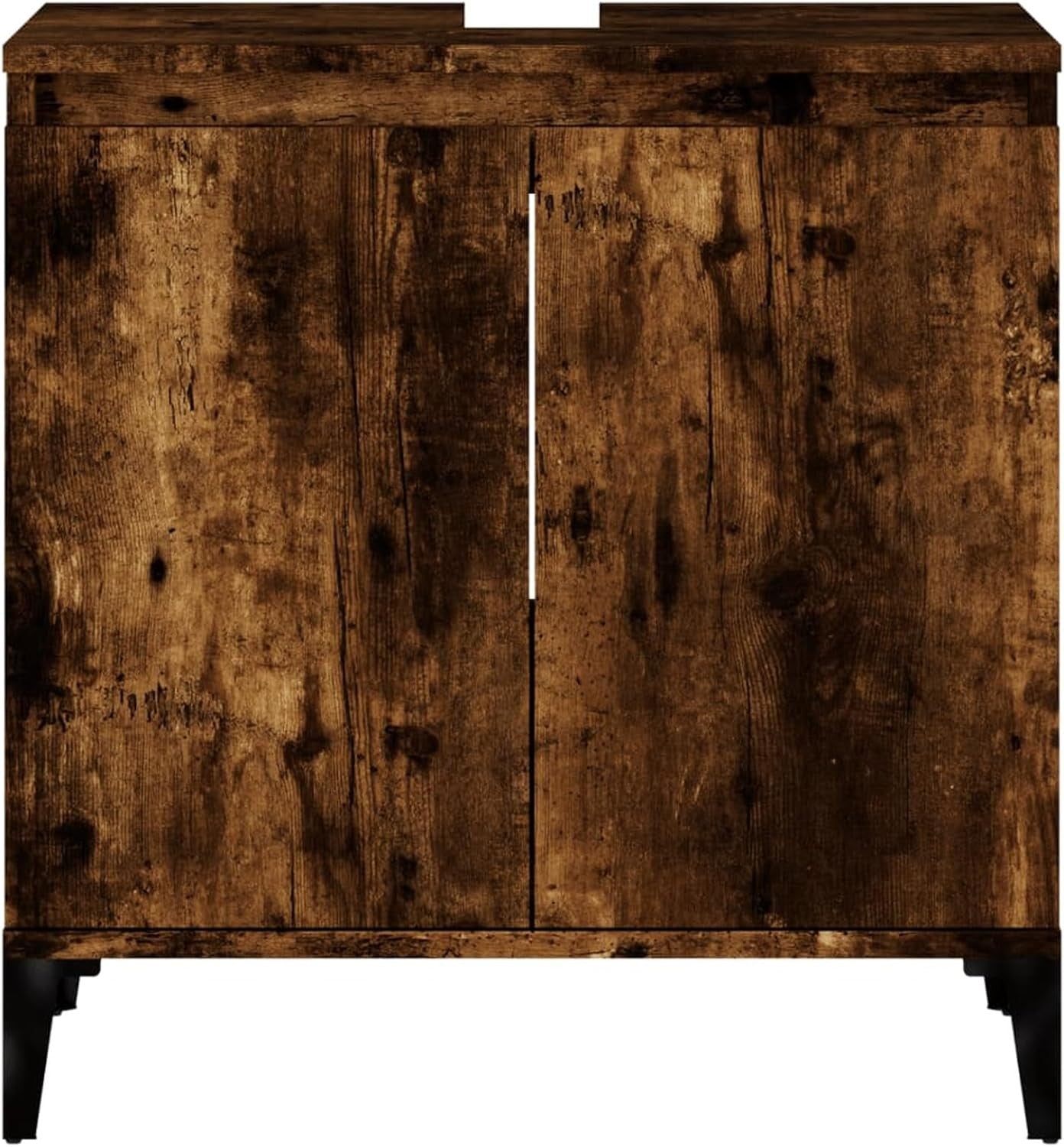 Smoked Oak Bathroom Sink Cabinet | Under Sink Storage Cupboard 58x33x60cm