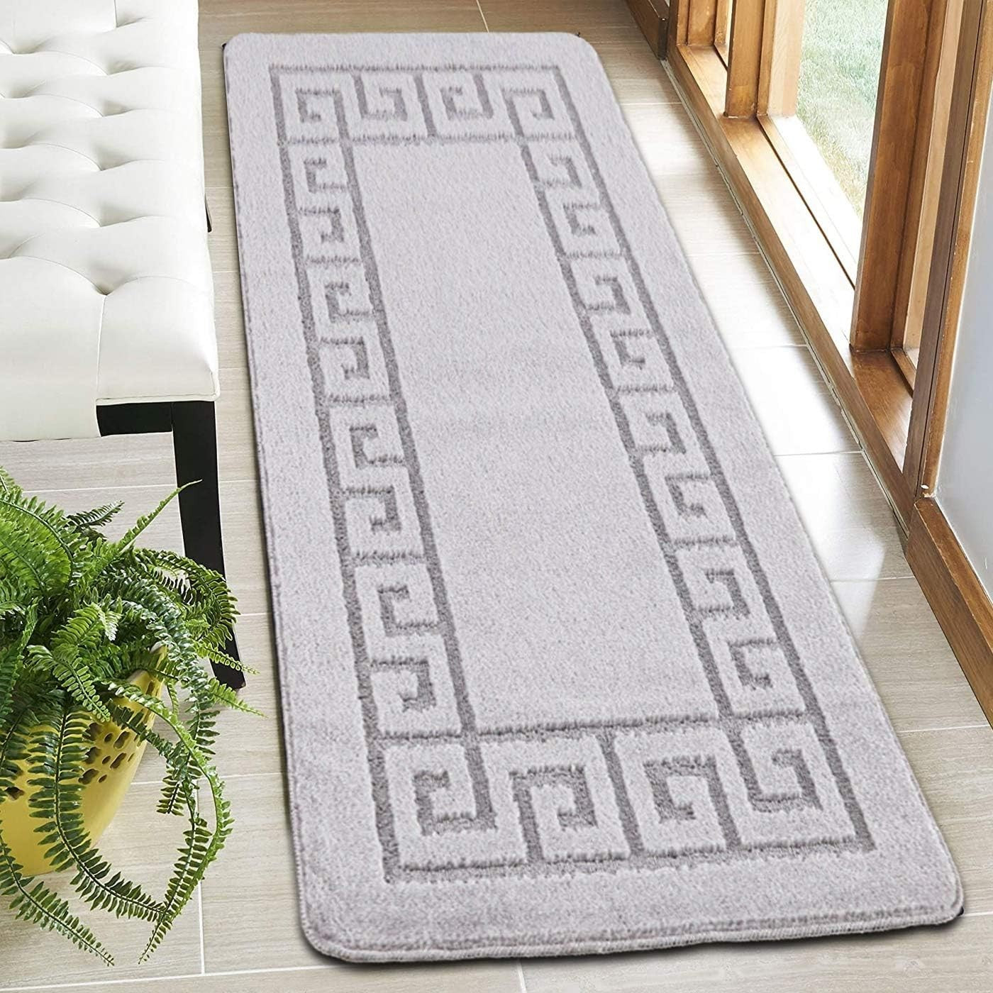 Silver Entrance Door Mat 40x60cm Waterproof Gel Back Heavy Duty Floor Rug