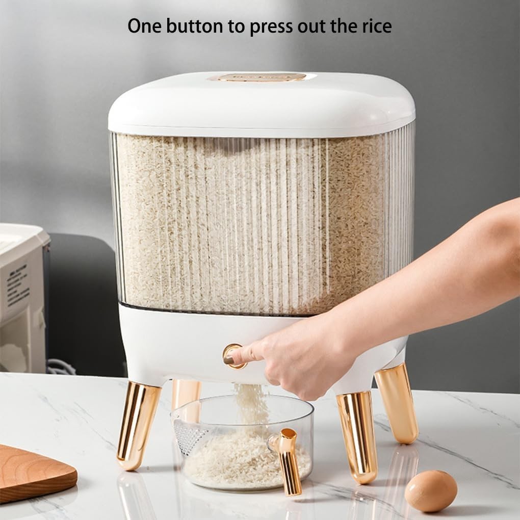 10KG Automatic Rice Bucket Dispenser Moisture Proof Storage Box