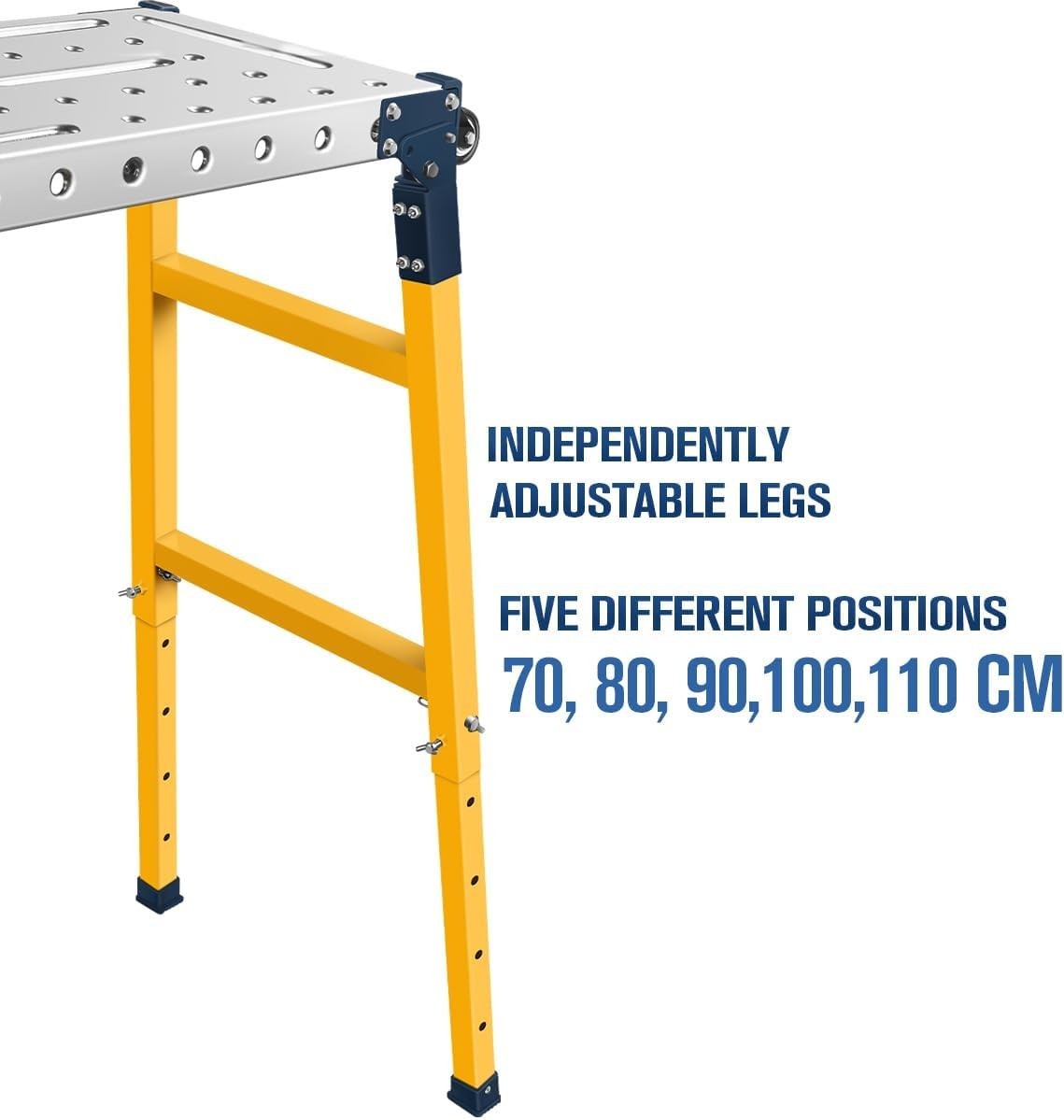 Portable Steel Work Platform Welding Table 36x140cm Adjustable 500kg Load