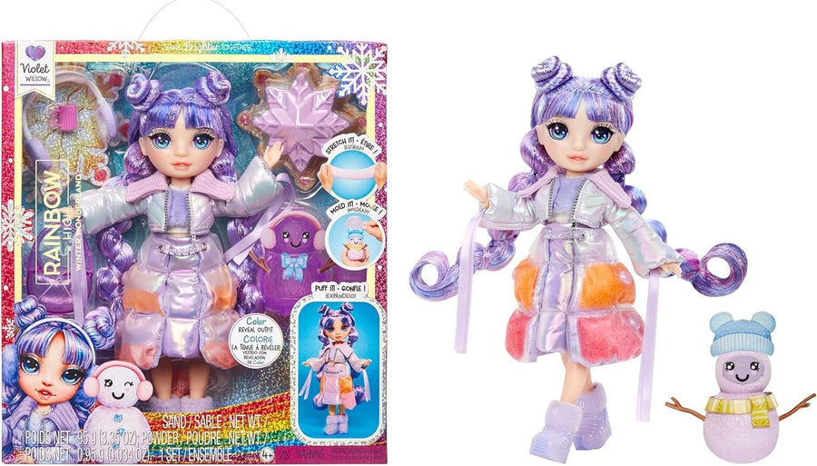 Winter Fashion Doll Purple 11in Magic Snow Outfit Snowman Kit