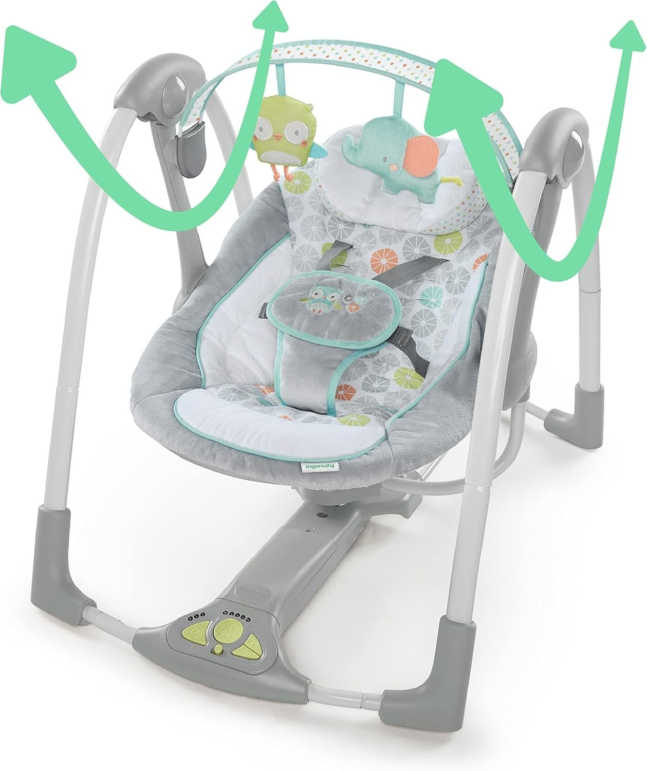 2in1 Baby Swing and Infant Seat with Music Vibrations Adjustable Portable Hoots
