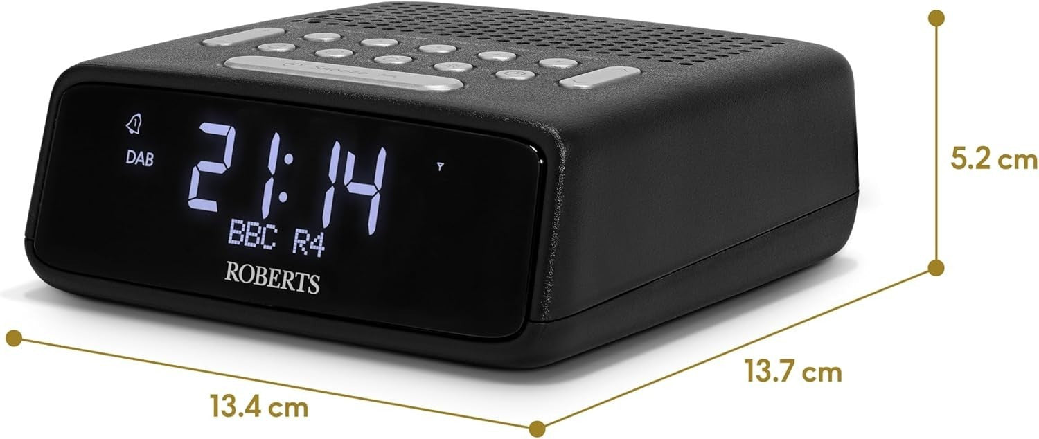 DAB+ FM Digital Clock Radio with Dual Alarm USB Charging & LCD