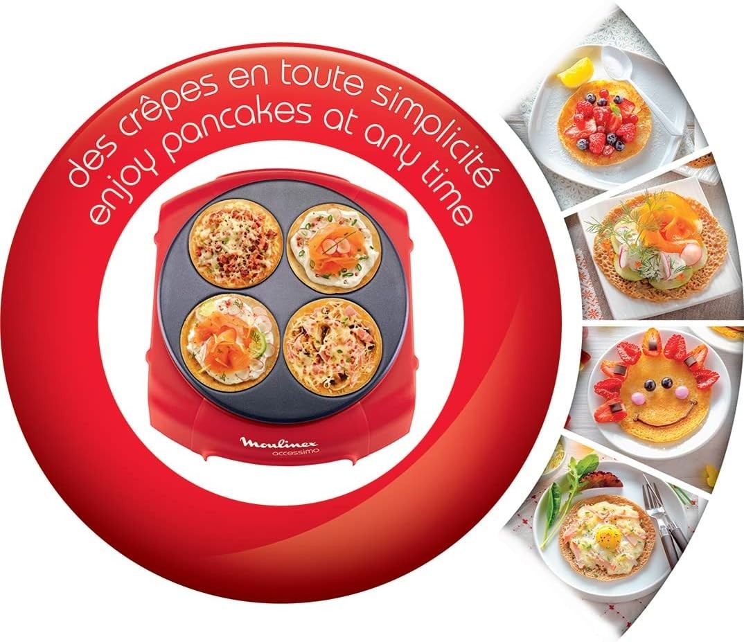 Non-Stick Crepe Pancake Maker Party Set | Fast Heat 720W | 6 Spatulas + Ladle