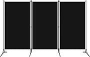 Black 3 Panel Room Divider 260cm Folding Privacy Screen – Extra Wide Partition