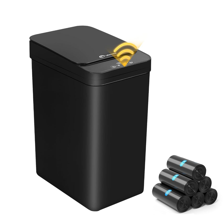 2.6 Gallon Touchless Motion Sensor Trash Can Black Small Bin