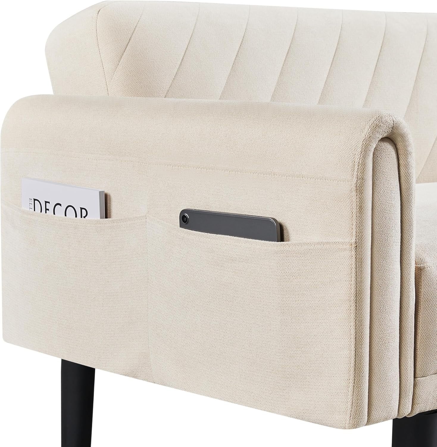 3-Seater Sofa Bed Modern Futon w/ Pockets Recliner for Lounge or Flat