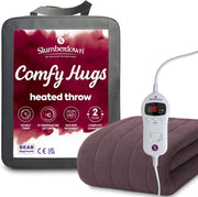 Electric Heated Throw Blanket Plum 10 Heat Settings Timer Soft Fleece 130x160cm