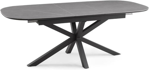 Extending Sintered Stone Dining Table Grey Modern Heatproof Scratchproof