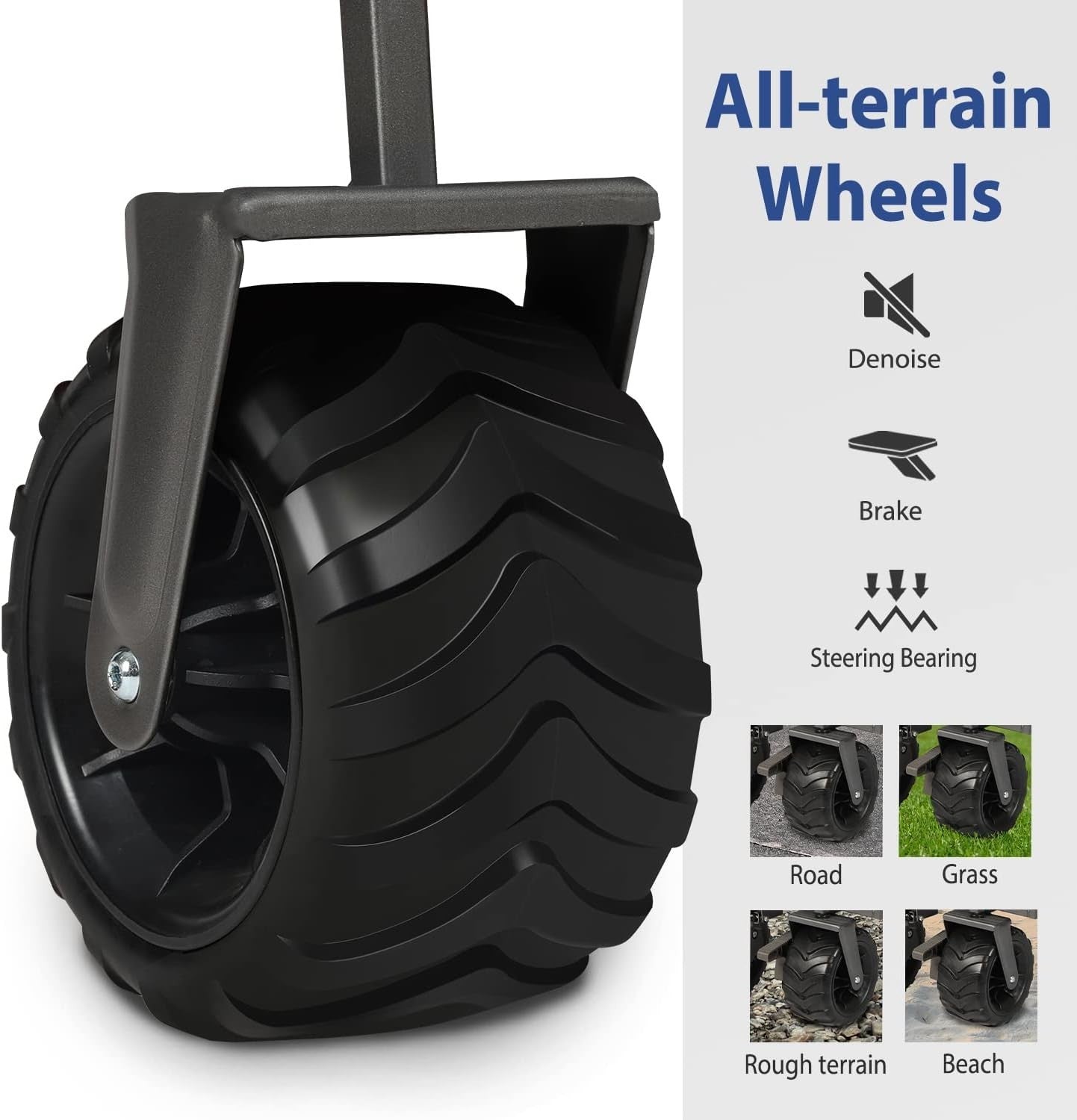 Red 440lb Heavy Duty Folding Wagon Trolley w/ Wide All-Terrain Wheels & Brake