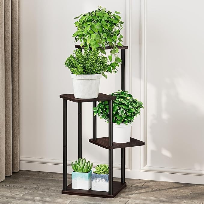 4 Tier Metal Plant Stand Indoor Outdoor Corner Flower Shelf Tall Display Rack
