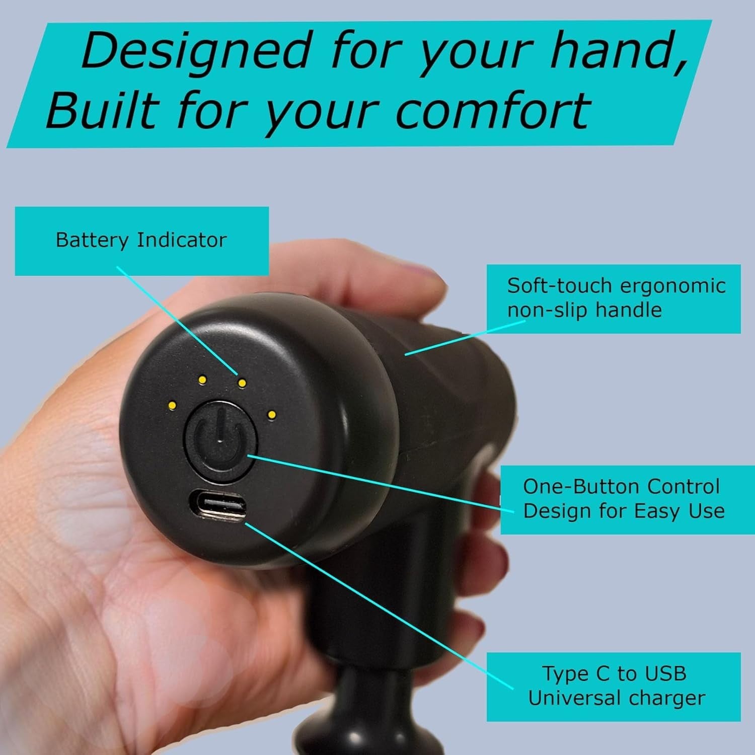 Mini Deep Tissue Massage Gun Quiet Portable Muscle Relief 4 Heads Travel Case