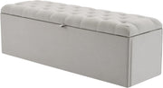 ModernLuxe Ottoman Storage Bench Upholstered Linen Footstool 135x41x42cm