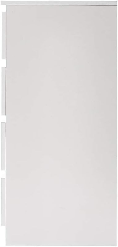 White 4 Drawer Chest | Modern Slim Storage Unit | Bedroom Hall Cabinet