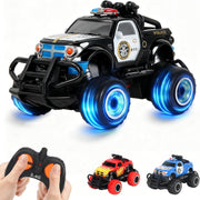 Mini Remote Control Police Car Toy for Kids, Fast RC Vehicle Gift Age 3-7