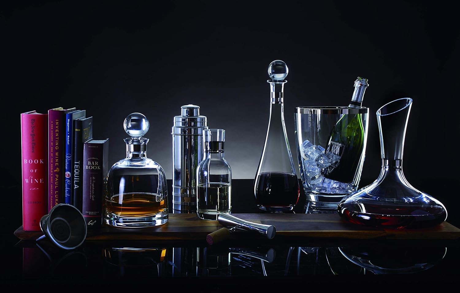 Luxury 0.8L Crystal Whisky Decanter Platinum Band Handcrafted Gift-Boxed