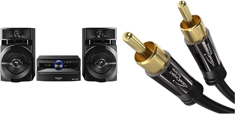 300W Bluetooth Hi-Fi System with CD USB FM Radio + RCA Subwoofer Cable