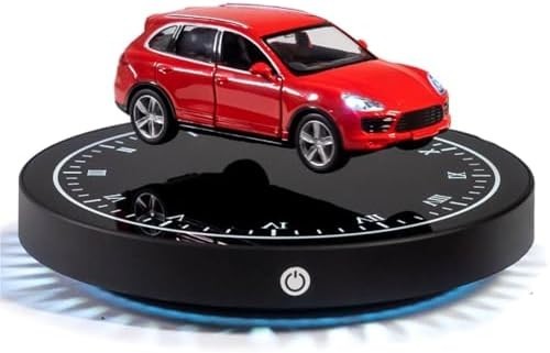 Levitating Car Display, Magnetic Floating 360° Rotating LED Desk Model