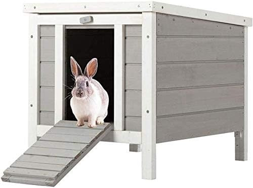 Wooden Pet Hide House Rabbit Guinea Pig Puppy Cat Shelter Indoor Outdoor