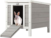 Wooden Pet Hide House Rabbit Guinea Pig Puppy Cat Shelter Indoor Outdoor