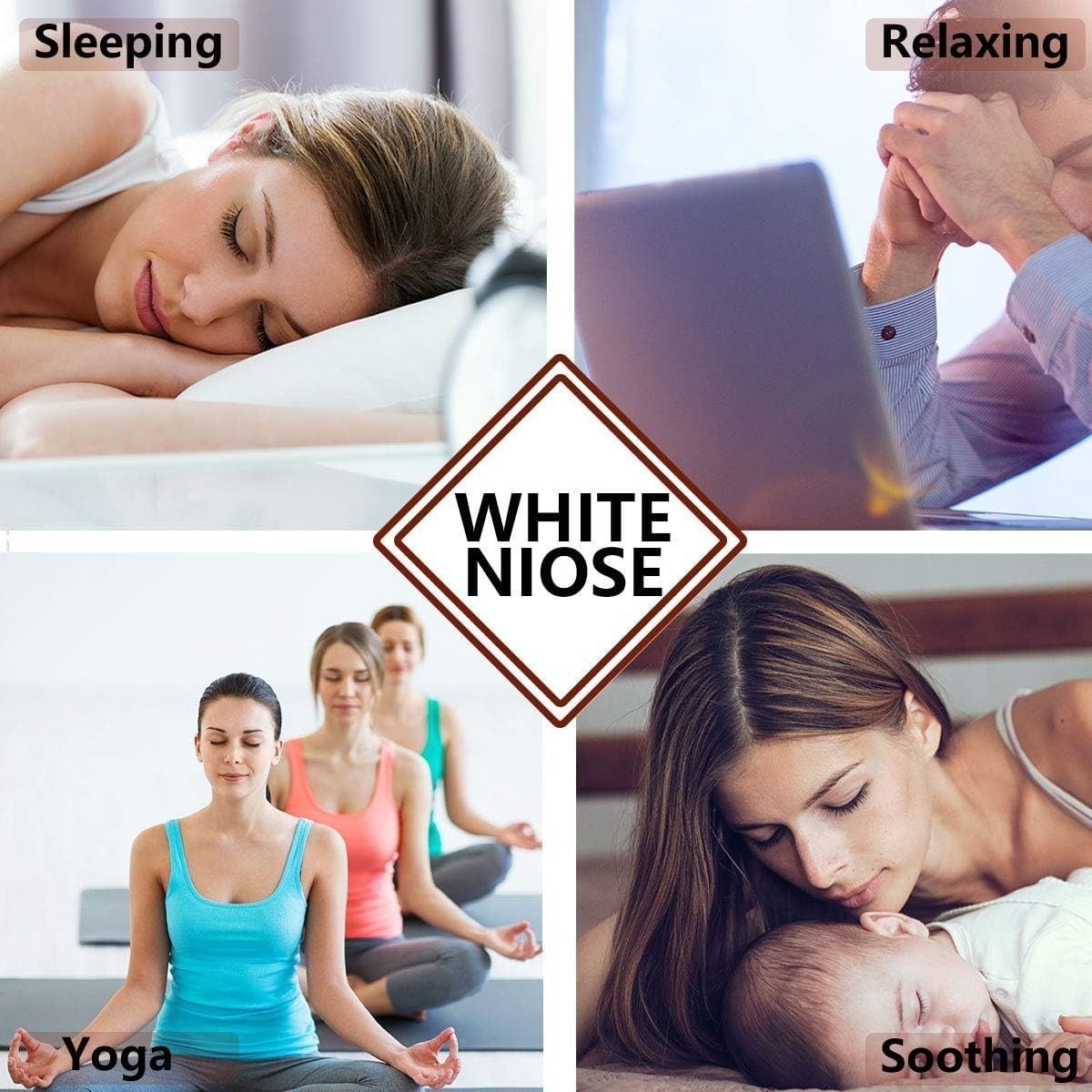 White Noise Sleep Sound Machine 40 Soothing Sounds Timer Baby Adult