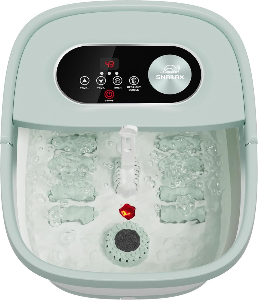 Shiatsu Foot Spa Massager with Heat, Deep Kneading, Bubbles & Rollers