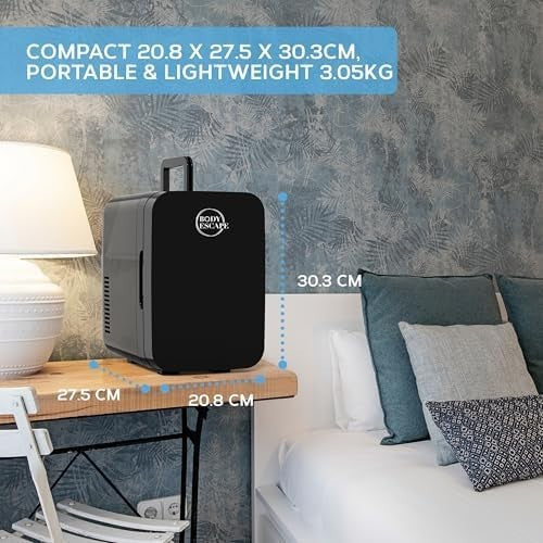 Luxury Skincare Mini Fridge 6L Portable Beauty Cooler Warmer Glass Door