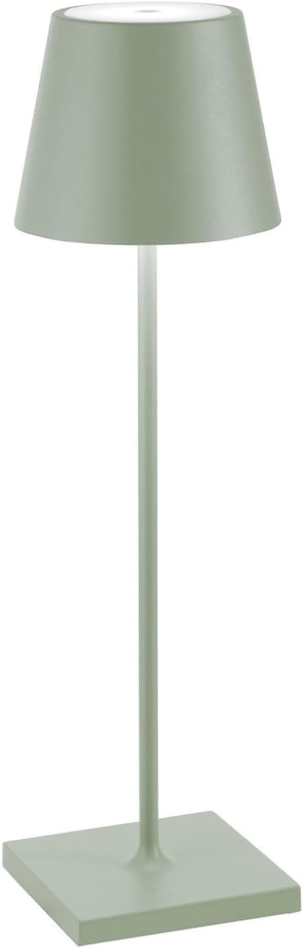Cordless Touch Table Lamp Sage Green | Dimmable, Rechargeable, 38cm