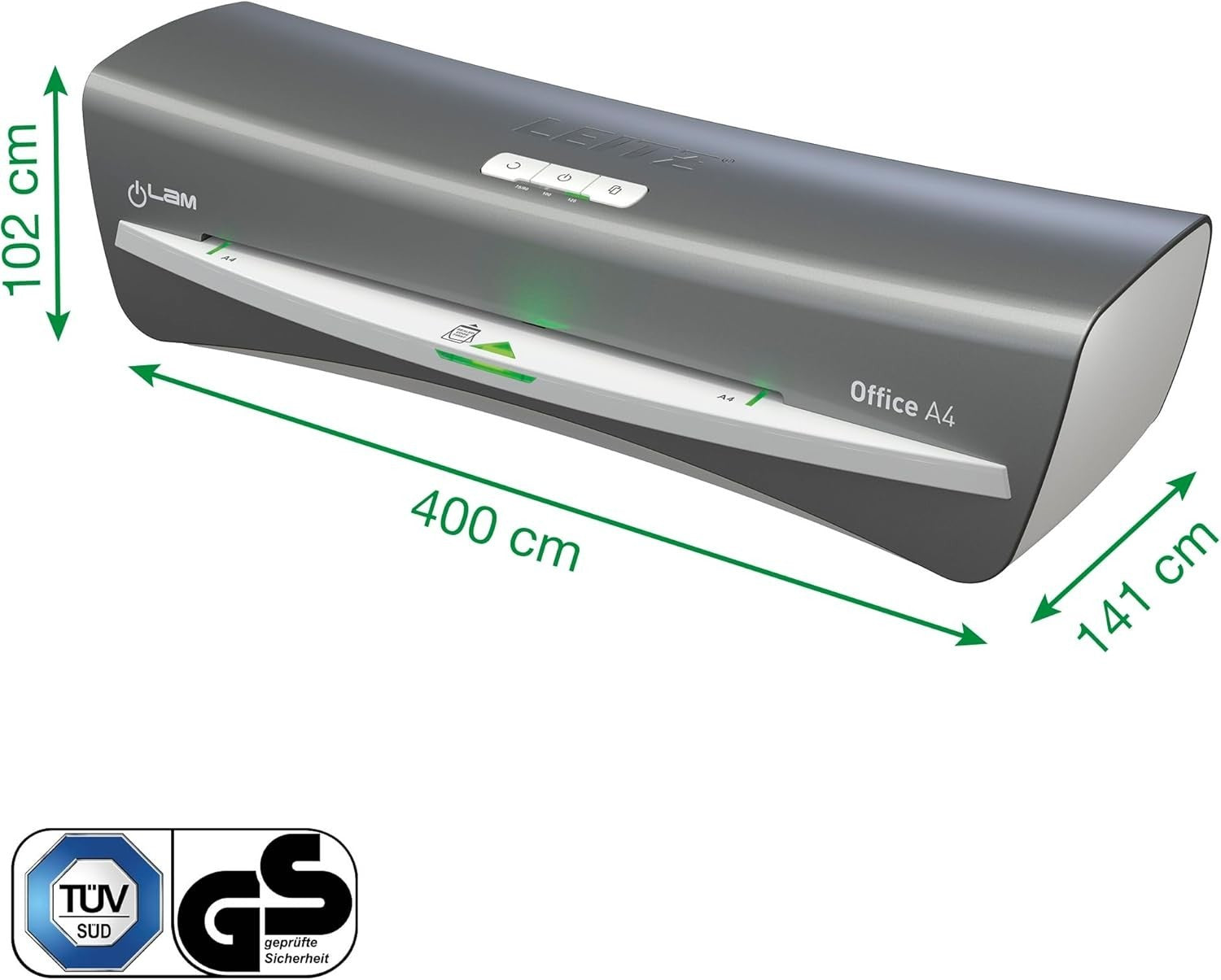 A4 Laminator Small Office Fast 1 Min Warm Up Auto Feed 75–125 Mic