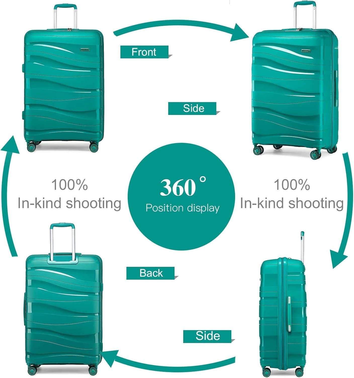 28in Large Check In Suitcase Polypropylene Hard Shell TSA Lock Spinner