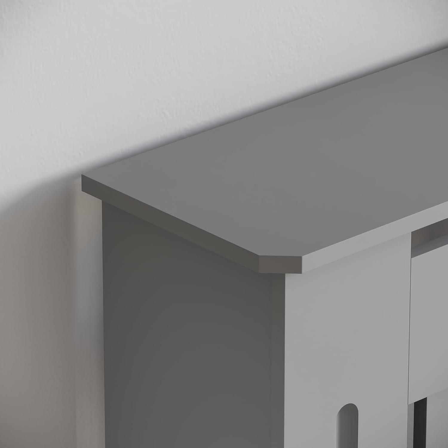 Extra Large Olive Grey Radiator Cover | Modern MDF Slatted Heater Cabinet