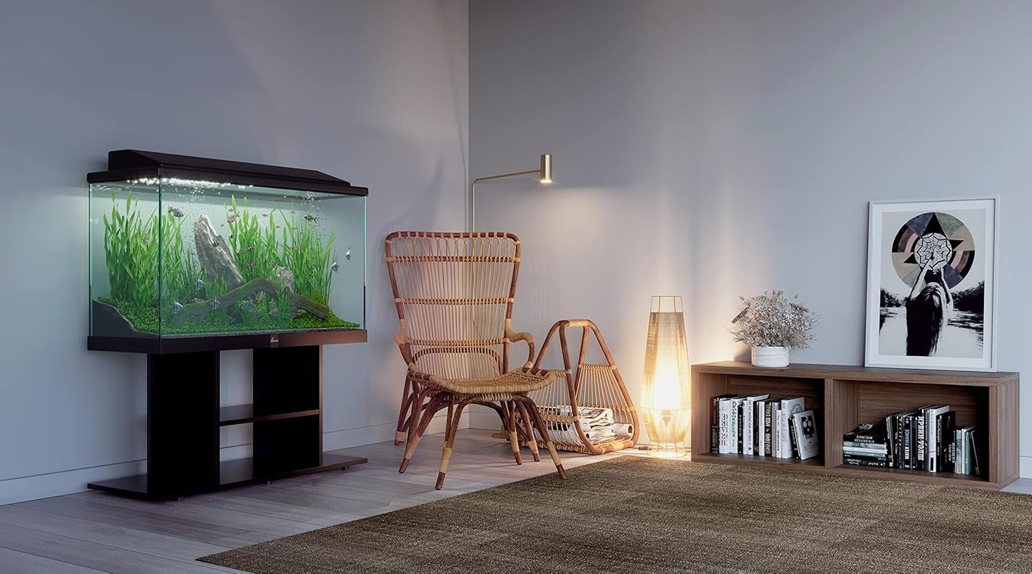 112L Glass Aquarium Kit with LED Light, Stand & Lid – Complete Set