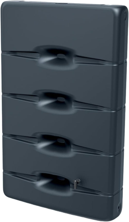 400L Slim Wall-Mounted Rainwater Tank, Rectangular, Anthracite, Weatherproof