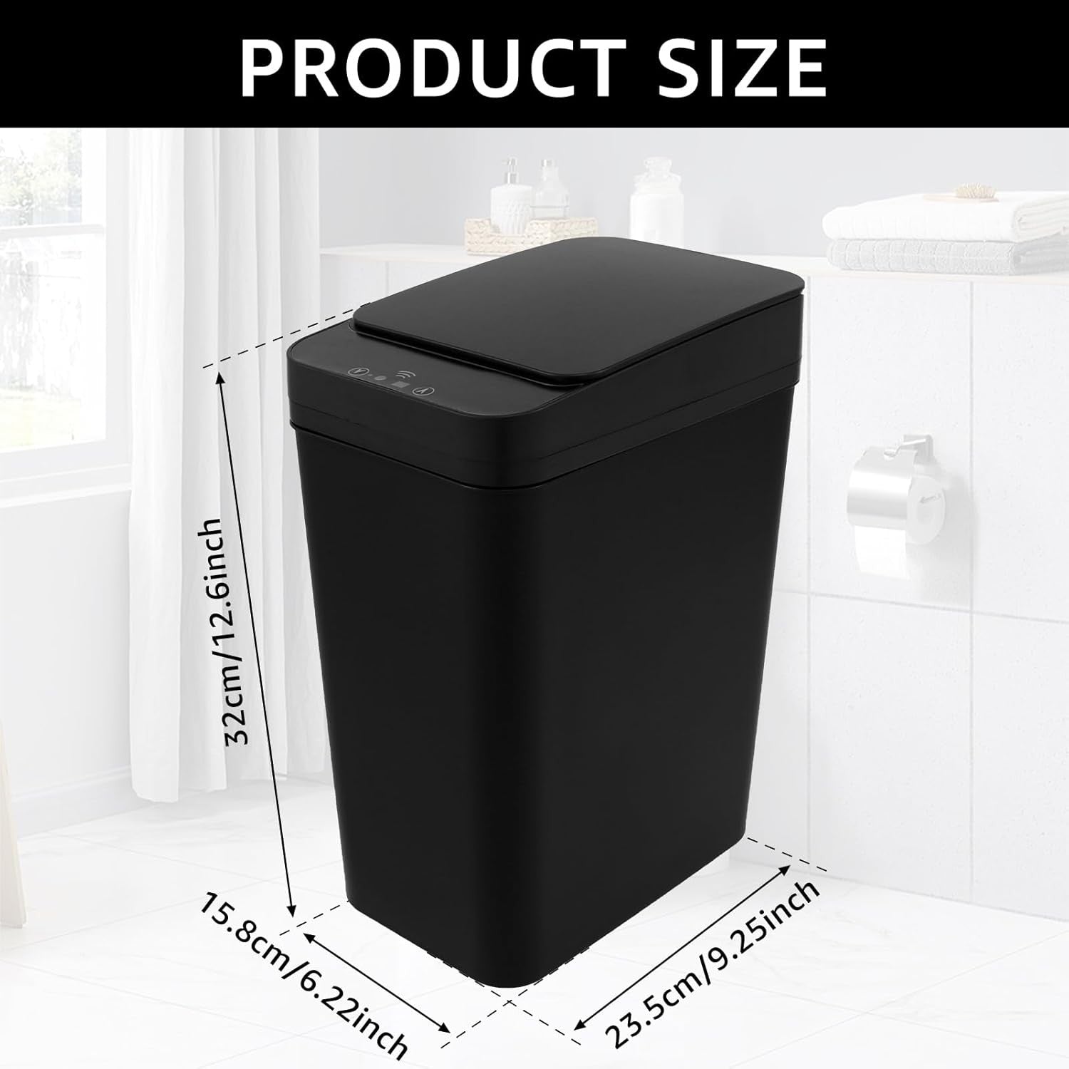 12L Touchless Motion Sensor Bathroom Bin – Automatic Trash Can
