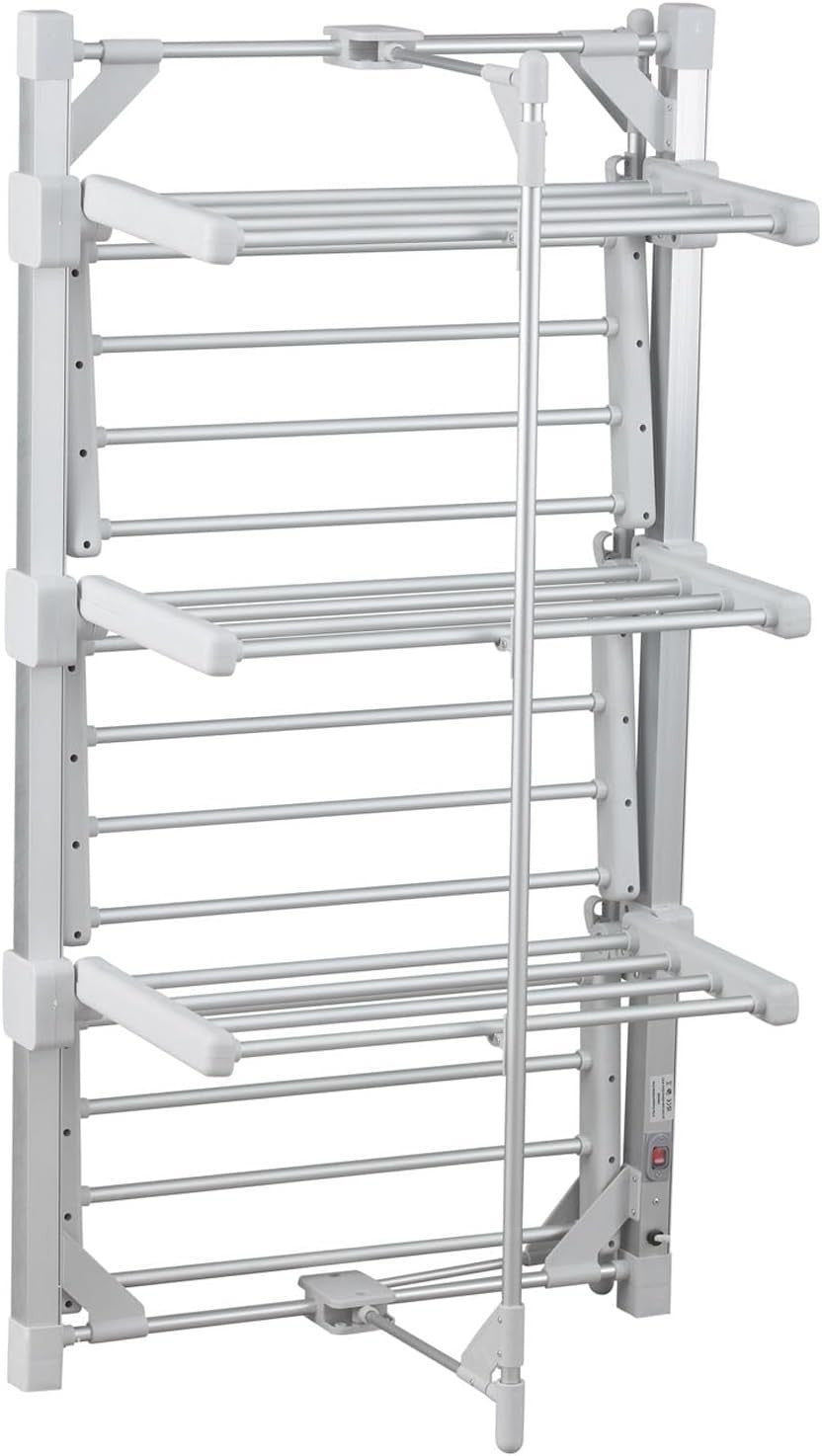 3 Tier Heated Clothes Airer Electric Indoor Drying Rack 36 Rails 330W Large