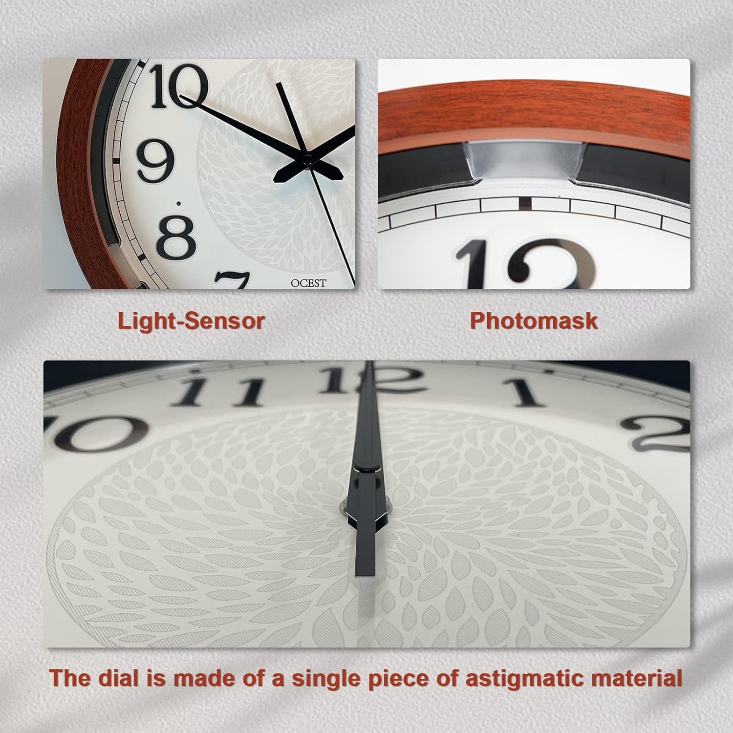 Luminous LED Wall Clock 13cm Silent Glow-in-Dark Large Display Bedroom Home Deco