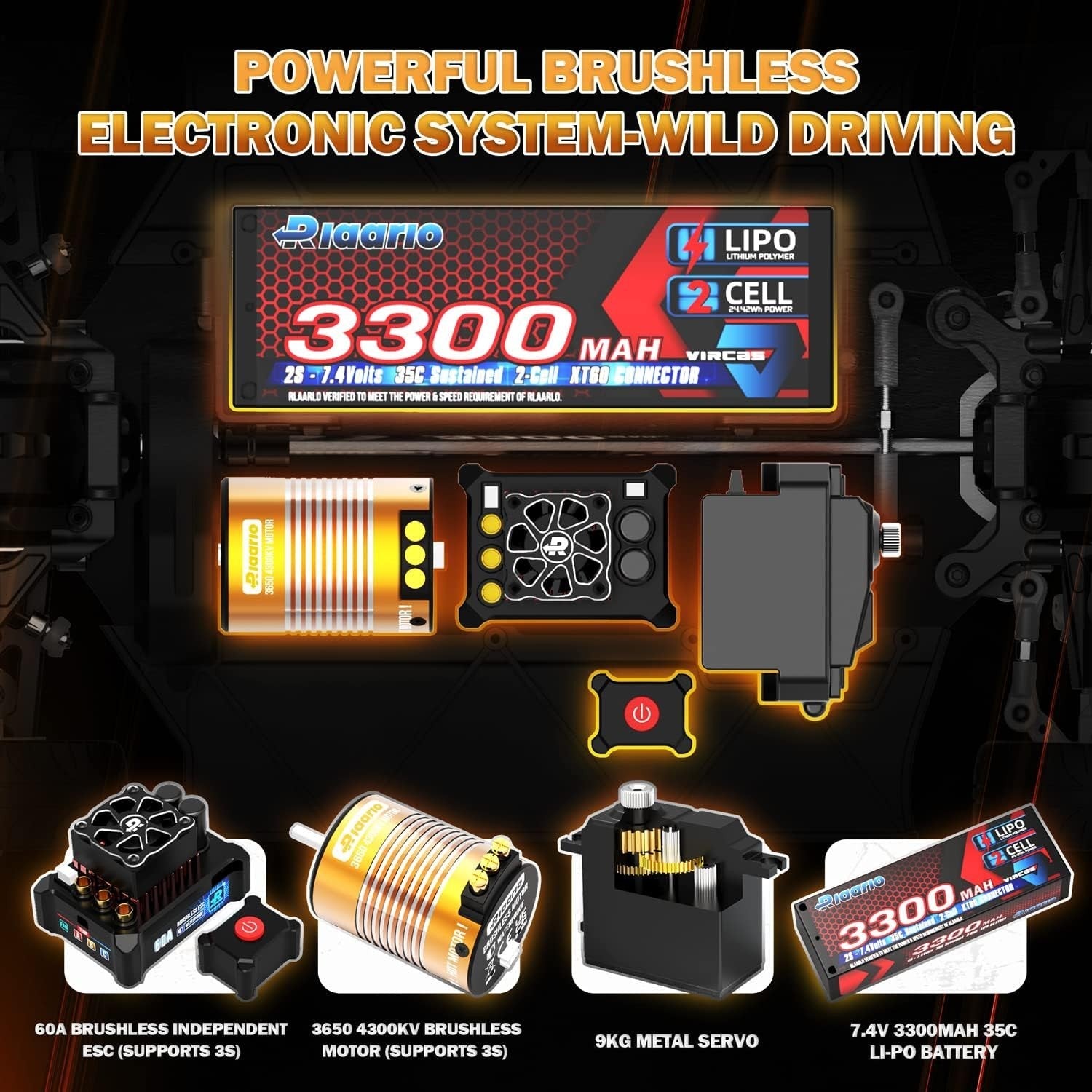 High Speed 1:10 RC Car 75MPH | 4WD Brushless On-Road Racing Car Gift