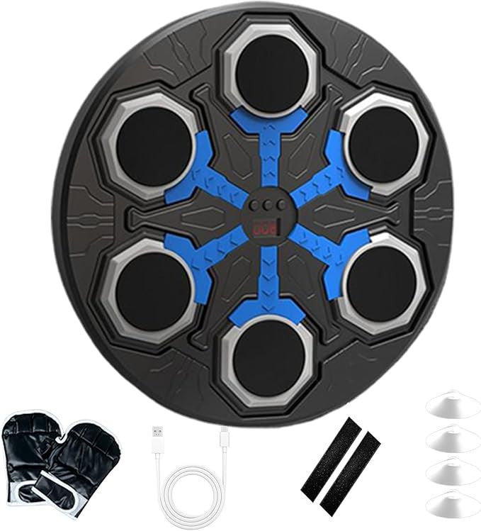 Music Boxing Machine Wall Mount LED Punch Trainer With Gloves Smart Target