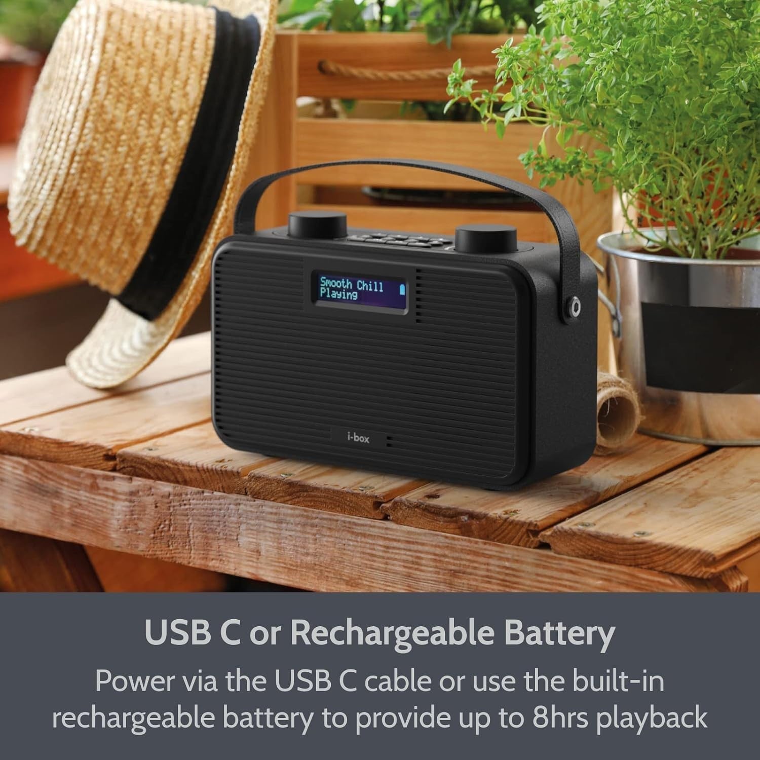 Portable DAB/DAB+ FM Radio Bluetooth Speaker USB-C Rechargeable