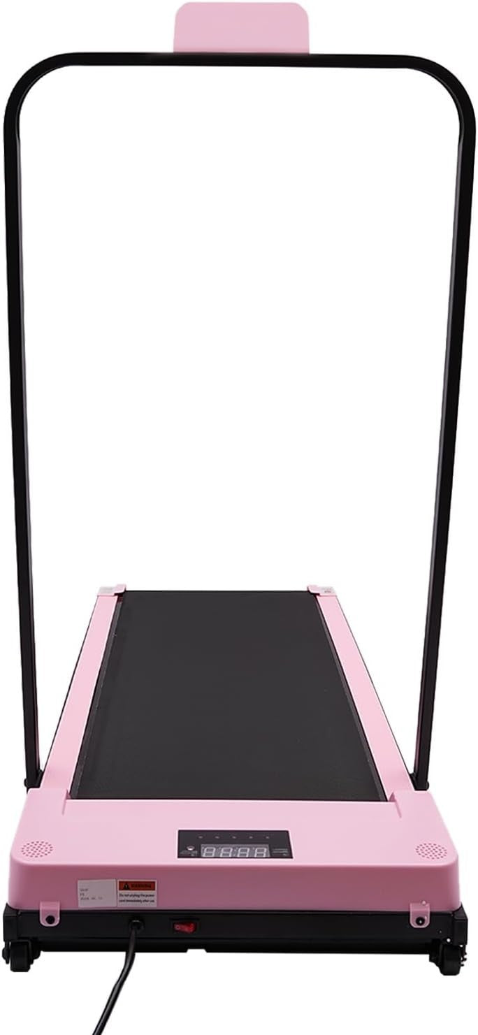 Mini Foldable Walking Treadmill 3HP Under Desk Jogging LED Display Pink