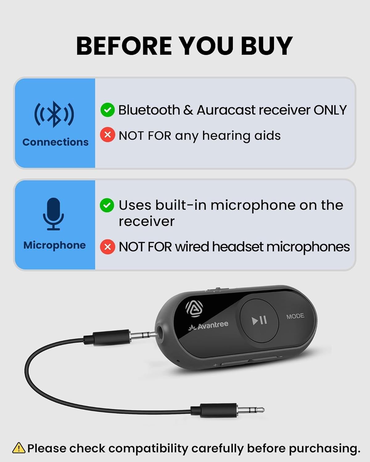 Bluetooth 5.4 LE Audio Receiver Black Auracast LC3 aptX Adaptive