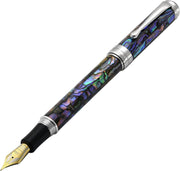 Luxury Natural Abalone Sea Shell Fountain Pen Extra-Fine Nib Platinum