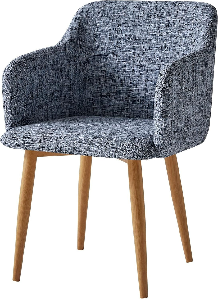 Grey Fabric Accent Chair Modern Tub Armchair Metal Legs