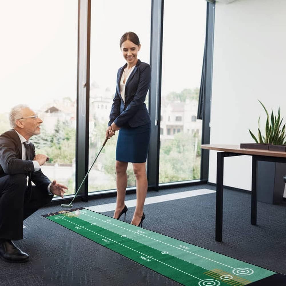 Golf Putting Mat Auto Return Trainer Indoor Outdoor Practice Green