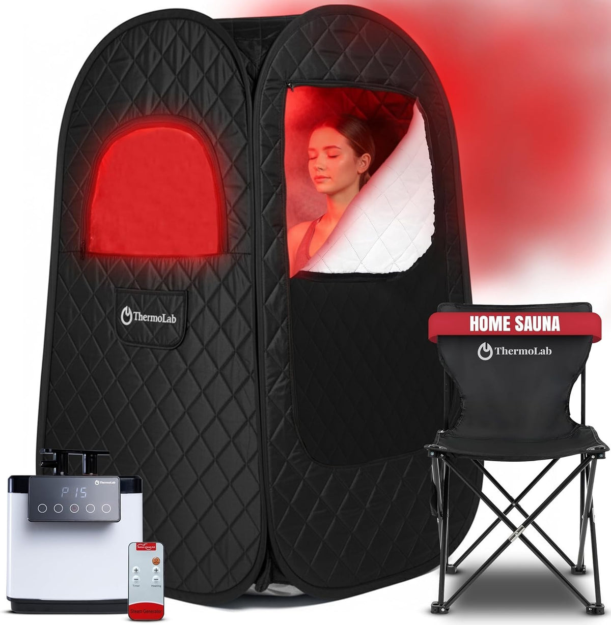 Portable 2.0 Steam Sauna Tent – 2.6L Steamer, Infrared LED & Remote