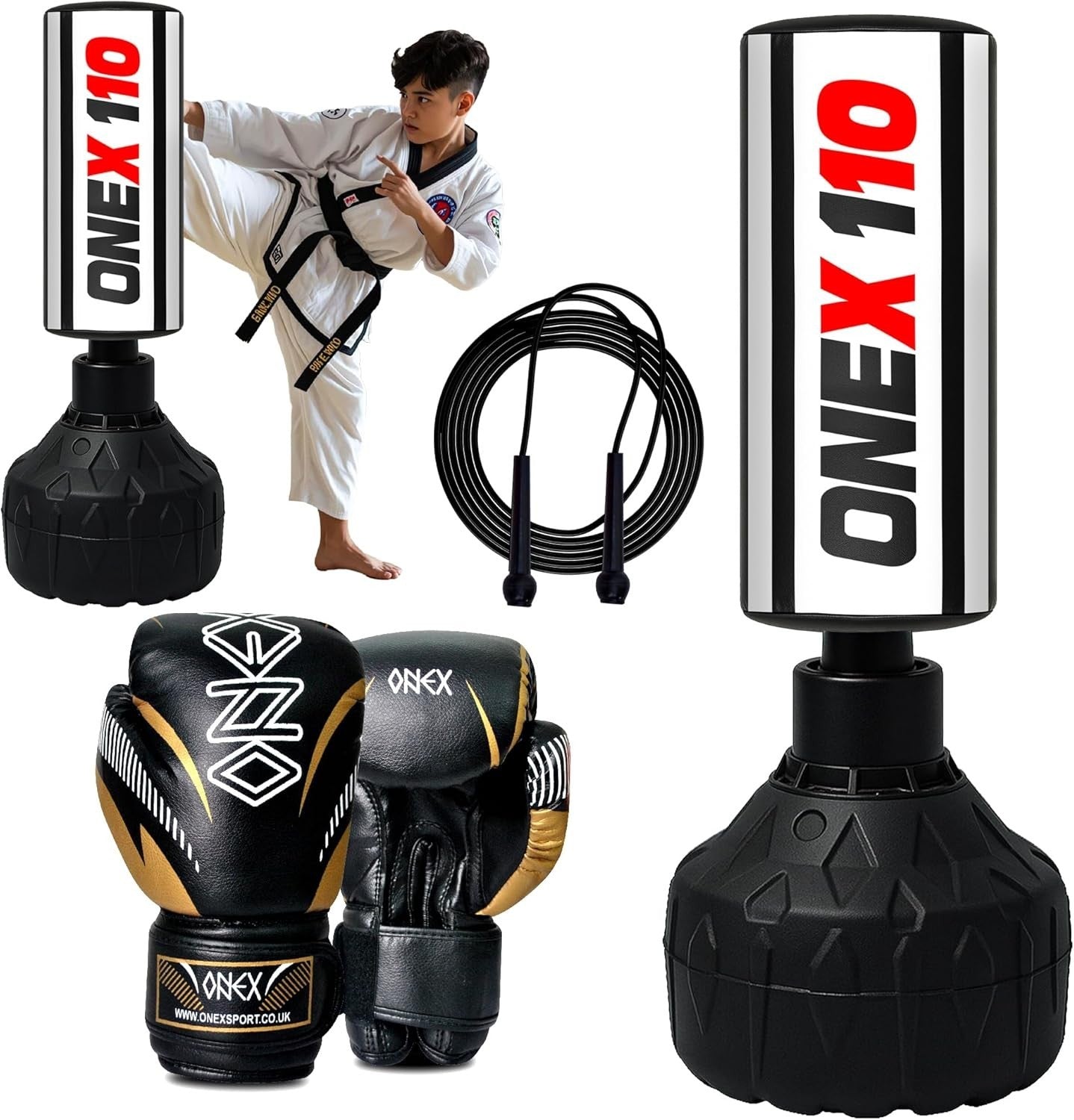 Kids Free Standing Boxing Punch Bag 3.5FT Training Set Gloves