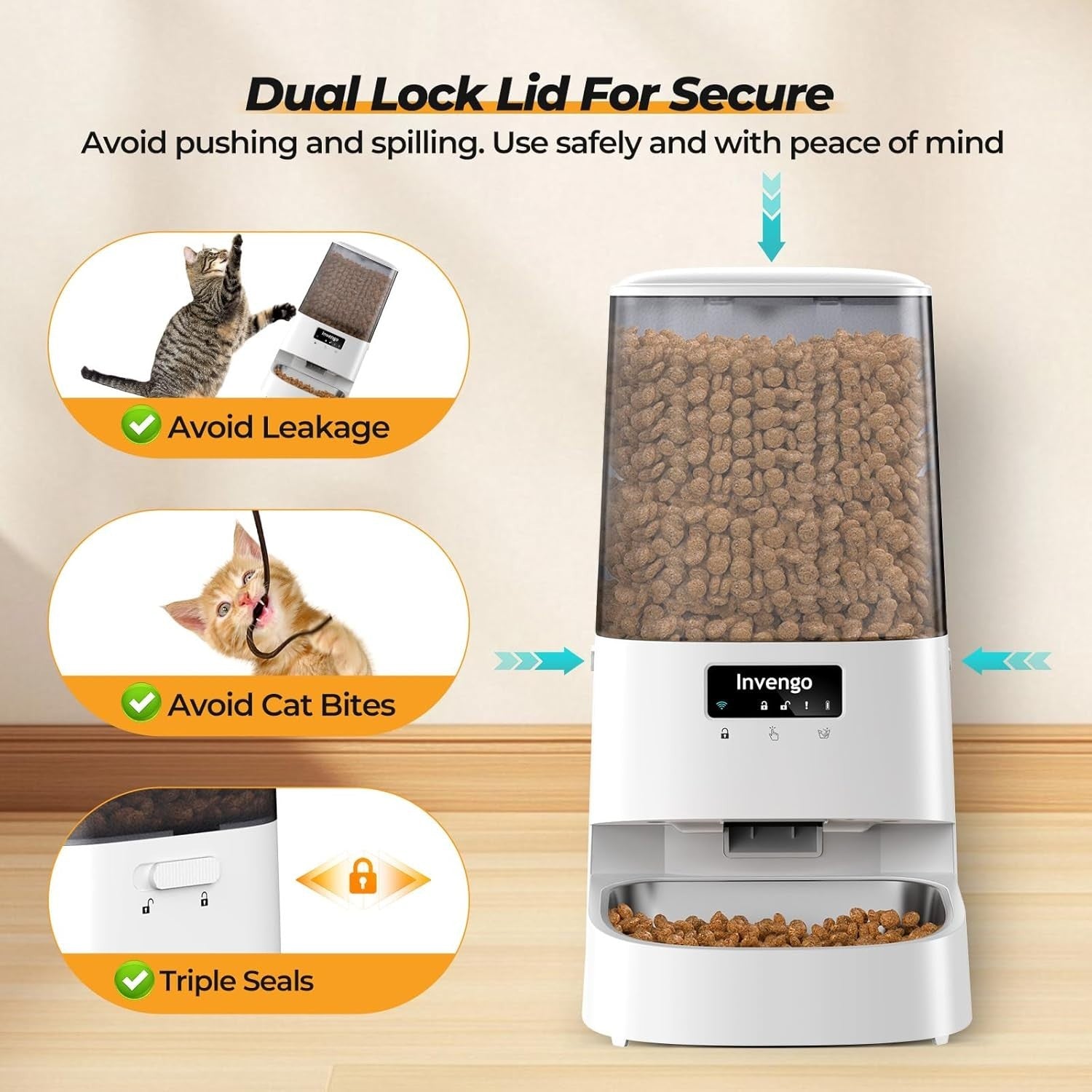 5L WiFi Automatic Cat Feeder Smart App Control Timed Food Dispenser