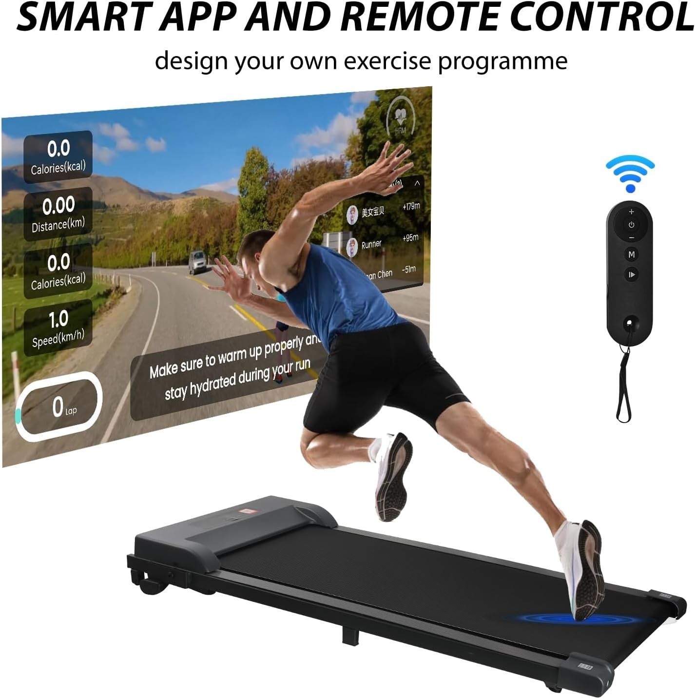 Under Desk Treadmill 4% Incline Home Walking Pad LED Remote Fitness