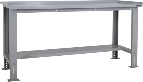 Adjustable Heavy Duty Workbench 600kg Steel Top with Shelf 1715mm Wide